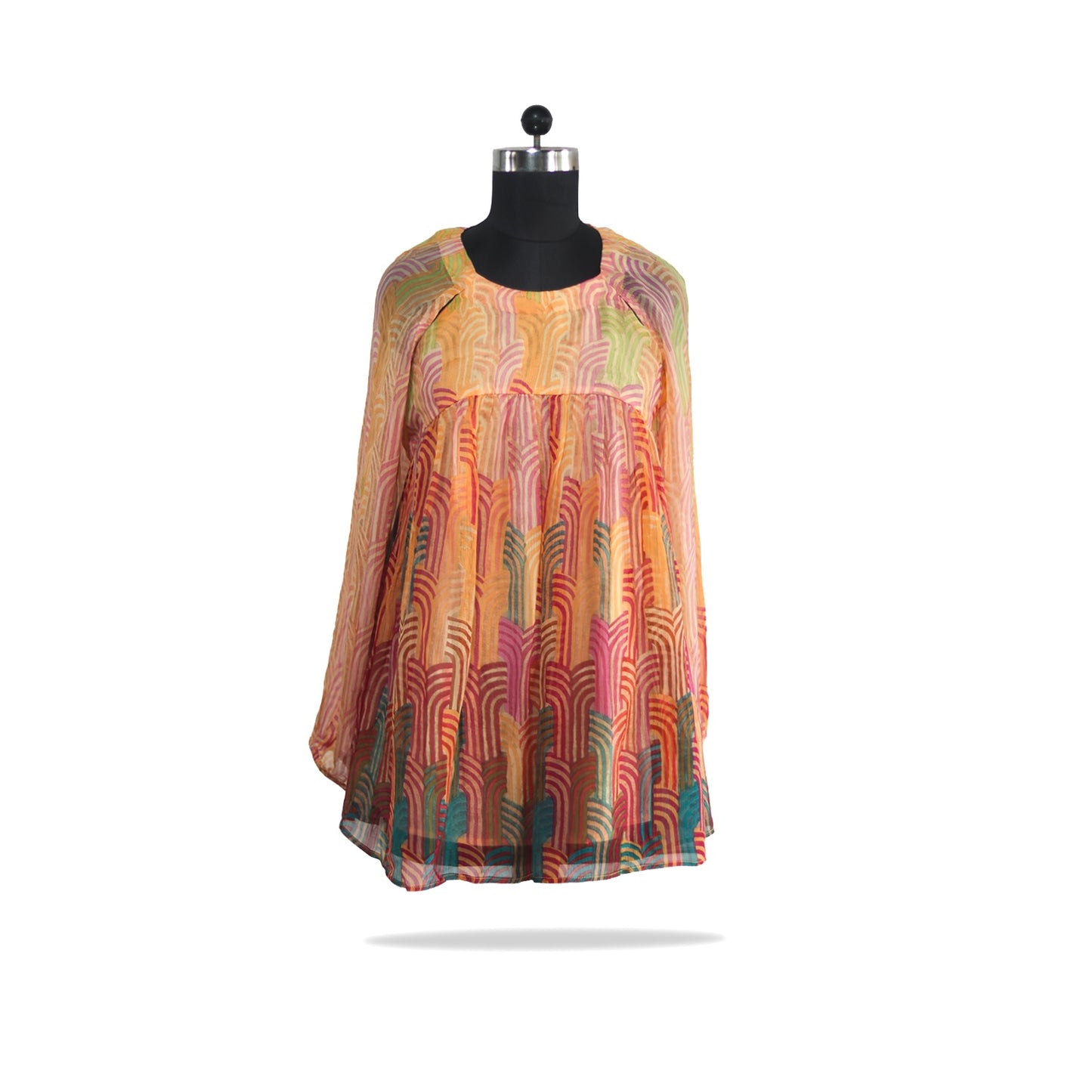 Label Ritu Kumar Multicolored Abstract Shift Short Dress