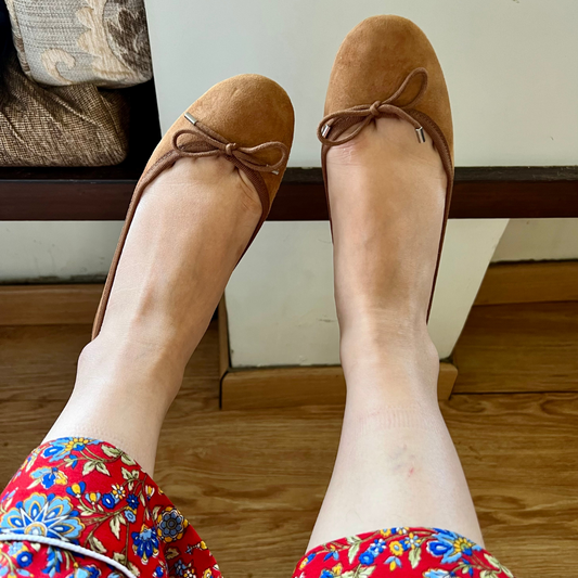Massimo Dutti Tan Ballet Flats