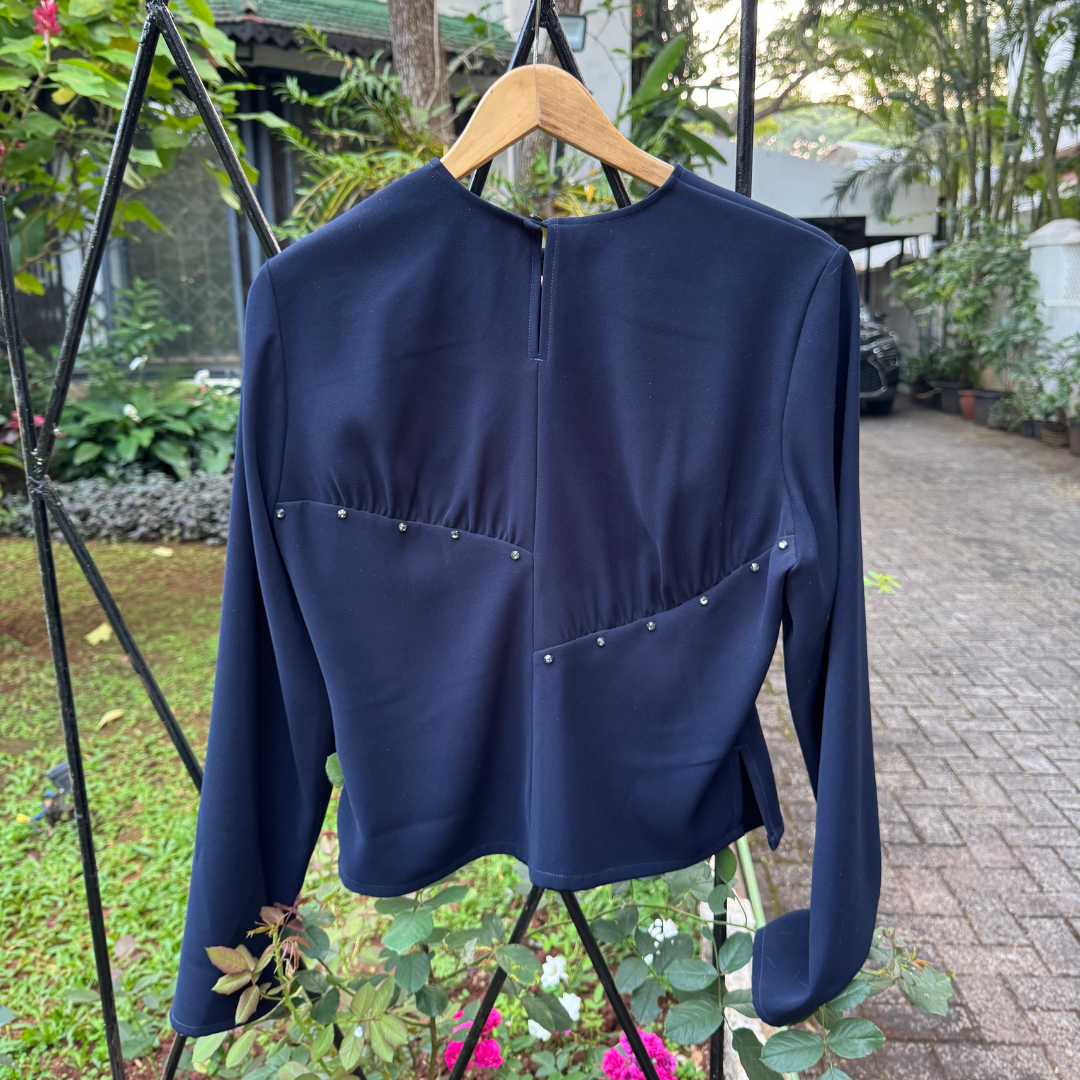 Studio Moonray Navy Meridian Top