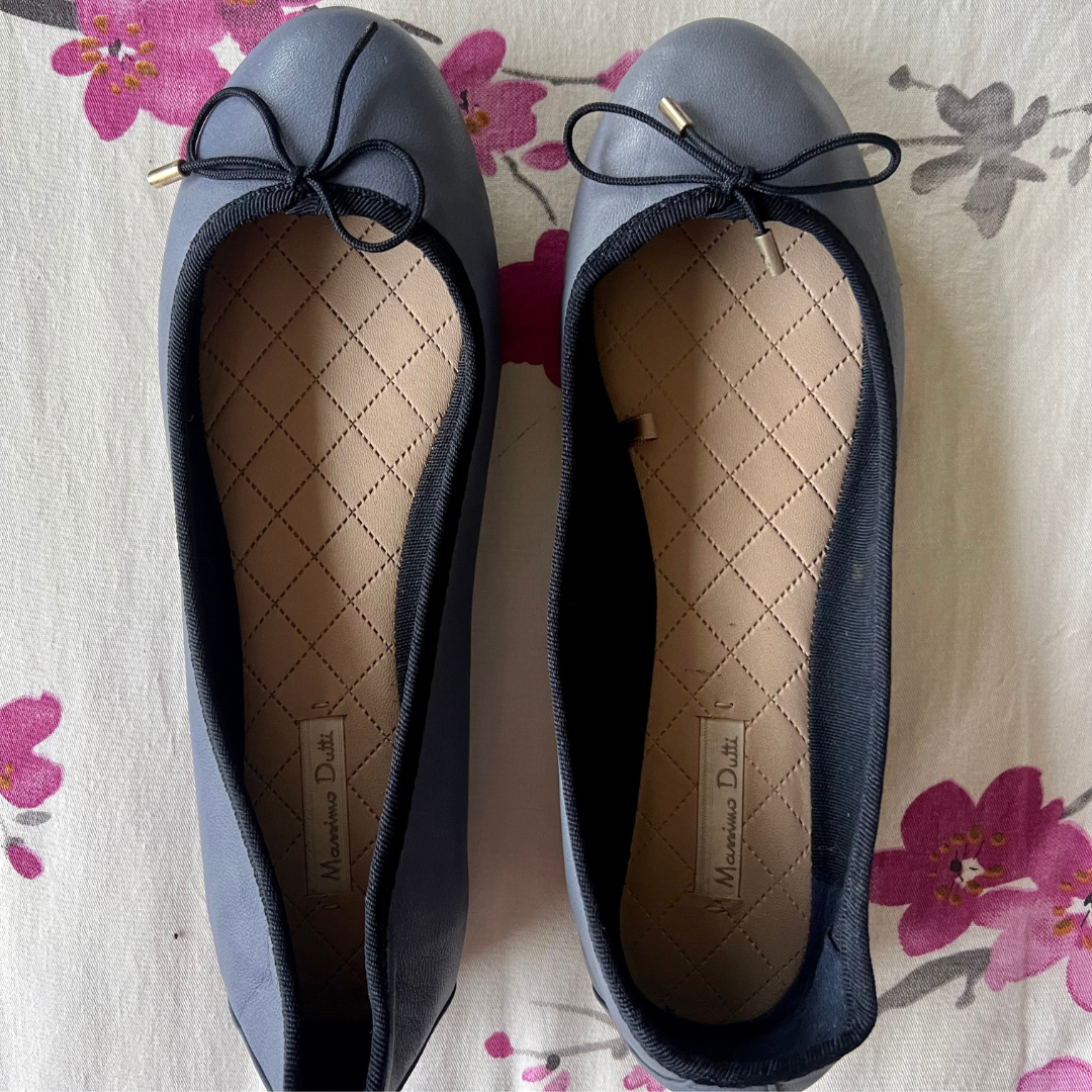 Massimo Dutti Grey-ish Blue Ballet Flats