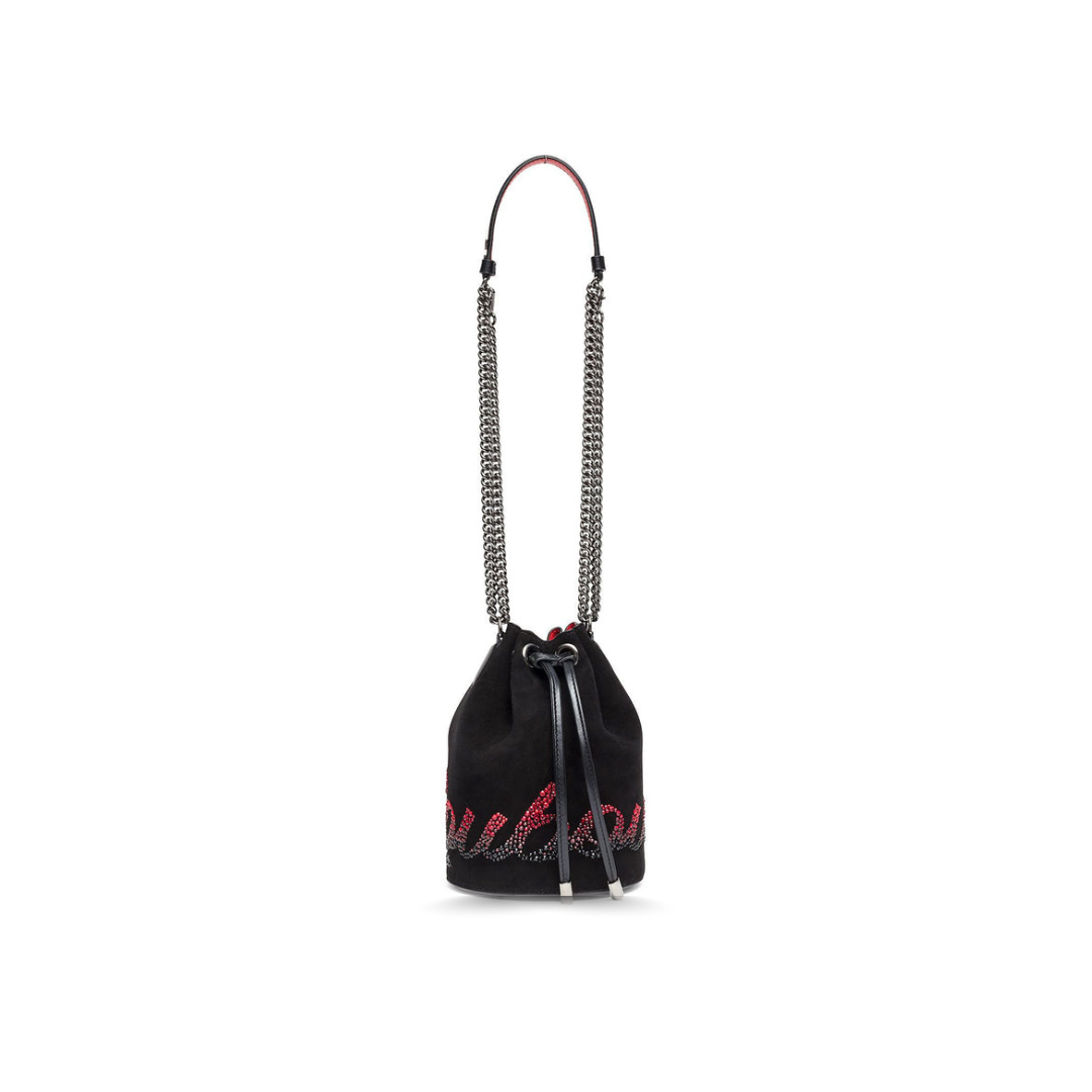Louboutin Marie Jane Bucket Suede Shoulder Bag