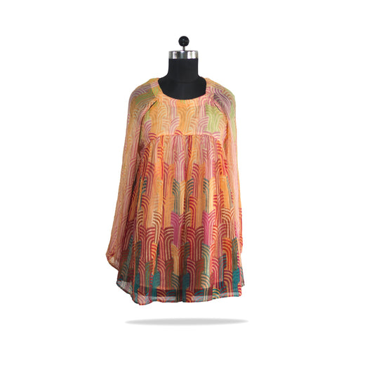 Label Ritu Kumar Multicolored Abstract Shift Short Dress