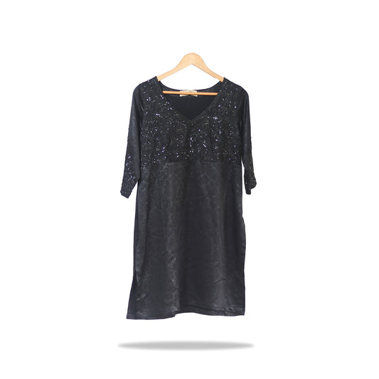 Nivedita Saboo Black Embroidered Kurta