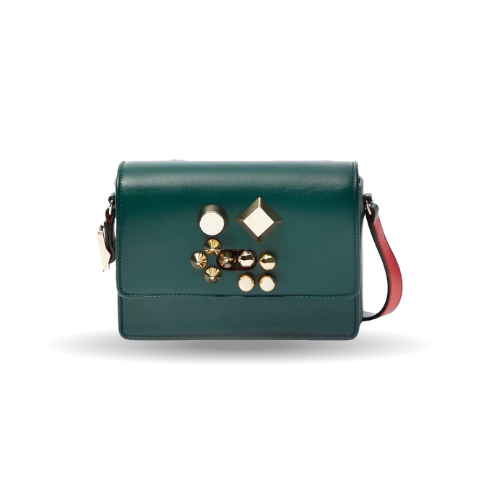 Christian Louboutin Carasky Green Leather Crossbody Bag