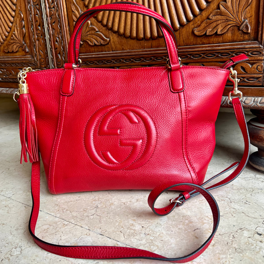 Gucci Red Soho Cellarius Tote