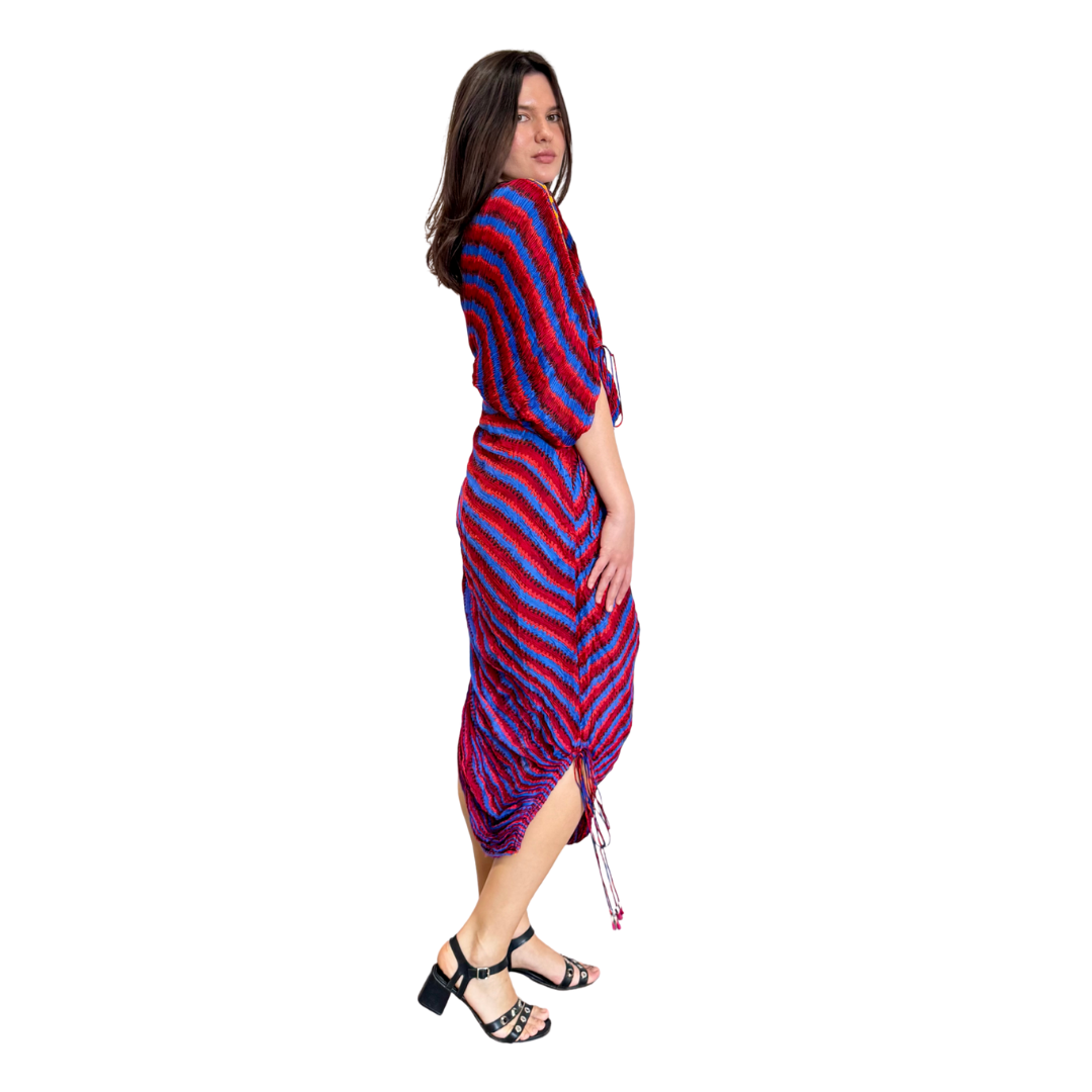 Saaksha & Kinni multicolor draped maxi dress with micro pleated texture